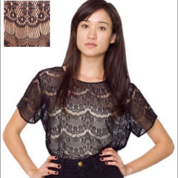 American Apparel El Salvador Black Lace Top - Picture 1 of 8